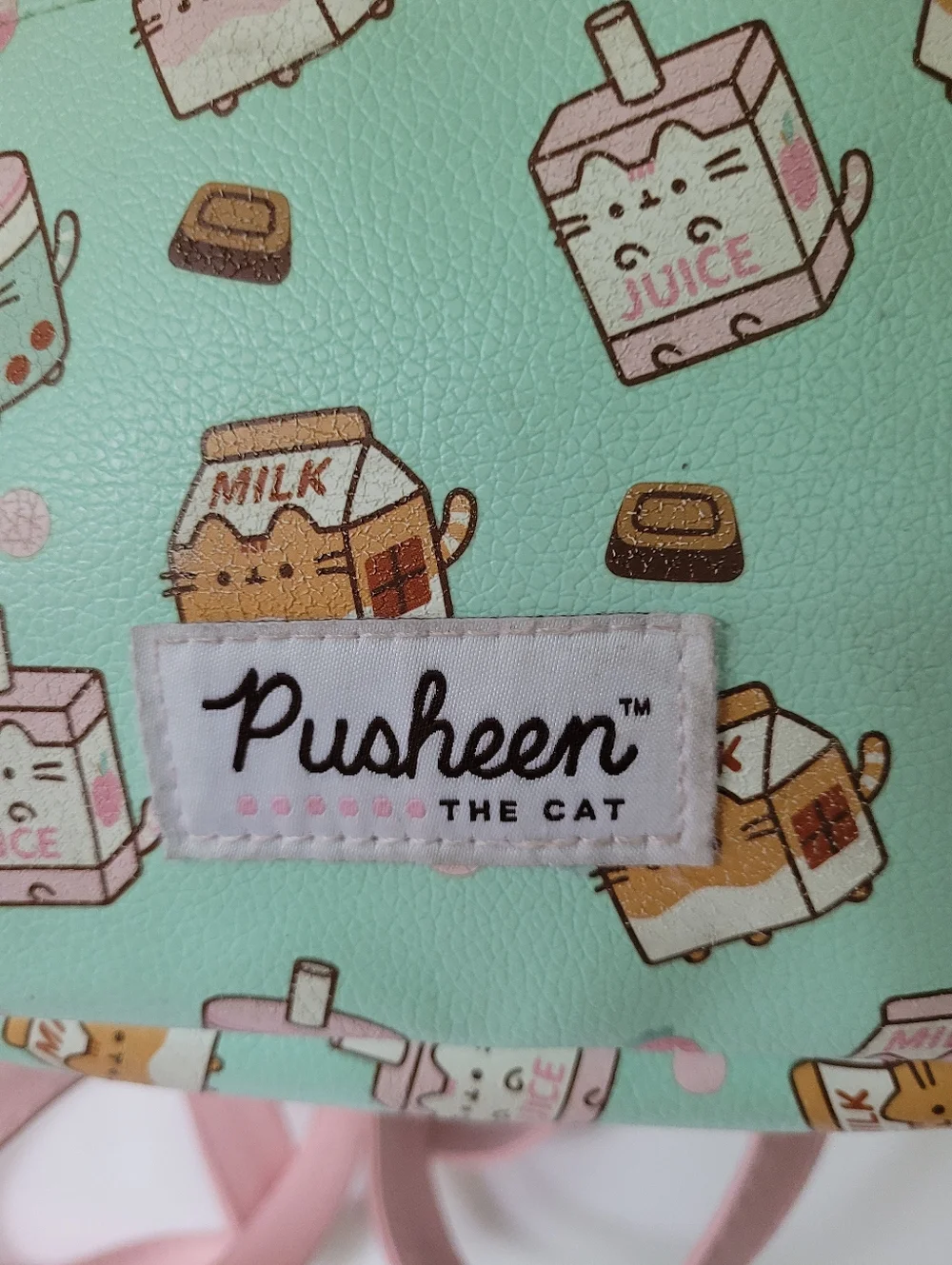 Pusheen The Cat Milk Cartoon Mint and Pink Mini Backpack .